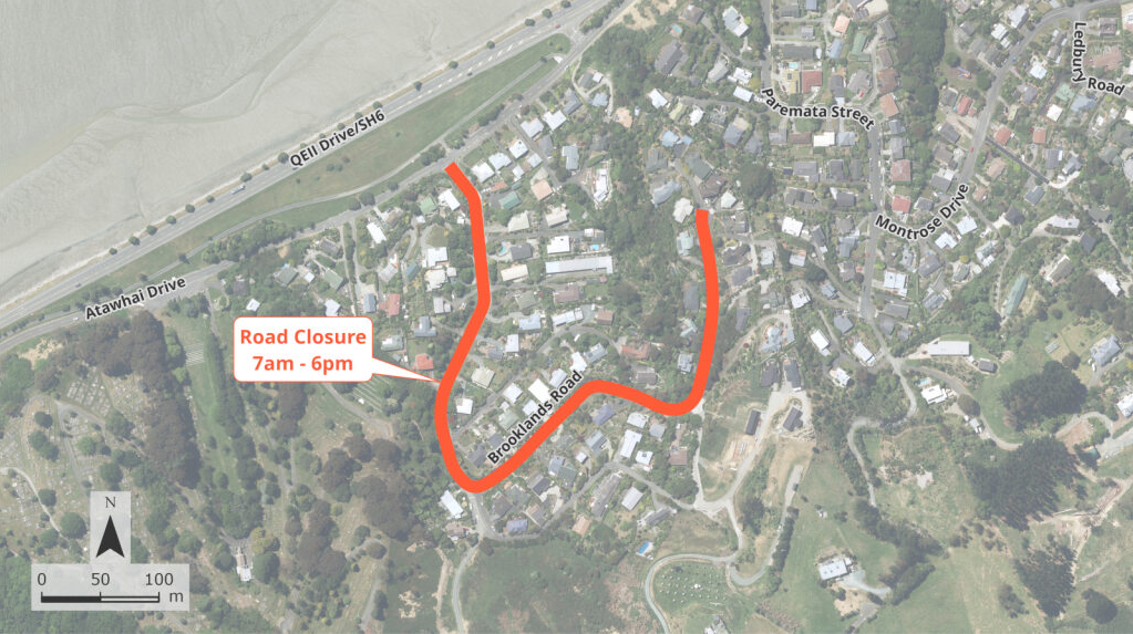 Map Brooklands Road Fulton Hogan 12Aug 2024