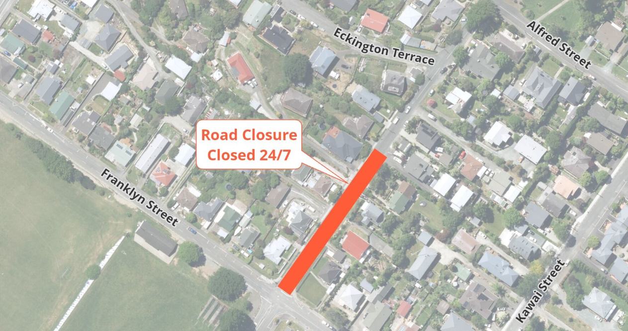 Map Road Closure Tipahi Street Fulton Hogan 23 Sep 2024