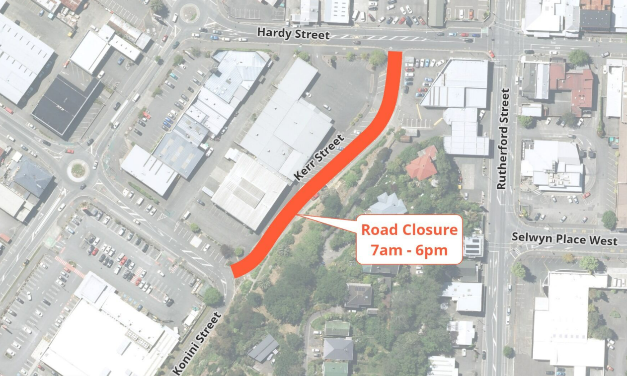 Map Road Closure Kerr Street Asphalt General 10 Feb 2025